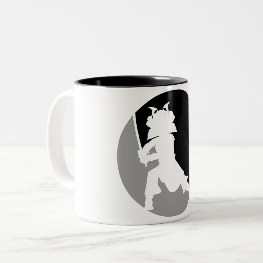 Samurai Warrior Silhouette Mok (Voorkant links)