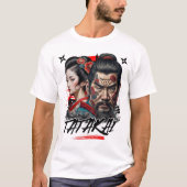 Samurai Warrior Spirit - Artistic Tattoo Design T-shirt (Voorkant)
