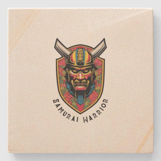 Samurai Warrior Stenen Onderzetter (Voorkant)