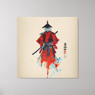  Samurai Warrior Stretched Canvas Afdrukken