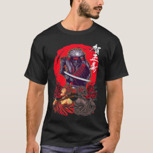 Samurai Warrior Szwaardvechter van de Japanse Cult T-shirt