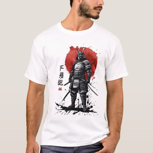 Samurai Warrior T-shirt – Japanse Bushido kunst (Voorkant)
