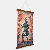 Samurai Warrior ; Traditionele Japanse kunst Hangend Wandkleed (Gebogen)