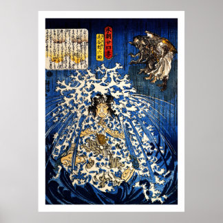 Samurai Warrior Ukiyo-e Woodblock Poster