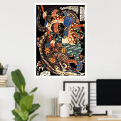 Samurai Warrior Ukiyo-e Woodblock Poster (Thuiskantoor)