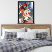 Samurai Warrior vecht op een paard, Yoshitoshi Canvas Afdruk (Insitu (Slaapkamer))