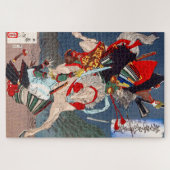 Samurai Warrior vecht op een paard, Yoshitoshi Legpuzzel (Horizontaal)