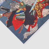 Samurai Warrior vecht op een paard, Yoshitoshi Tissuepapier (Detail)