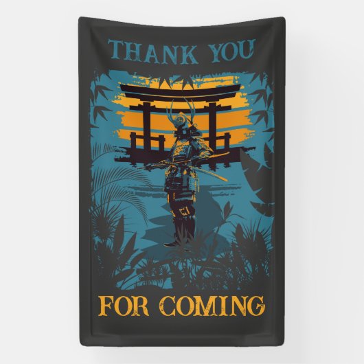 Samurai Warrior Verjaardagsfeestje op maat Spandoek (Verticaal)