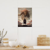 Samurai Warrior vs Dragon Poster (Keuken)
