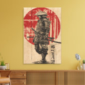 Samurai Warrior Wabi Sabi Art | rode zon Canvas Afdruk (Insitu (Woonkamer))