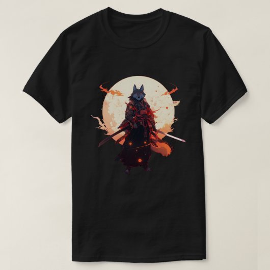 Samurai Wolf Japanse anime T-shirt (Design voorkant)