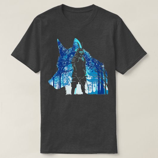 Samurai wolf tempel japanese krijger katanas t-shirt (Design voorkant)