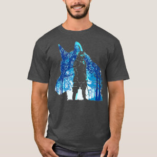 Samurai wolf tempel japanese krijger katanas t-shirt