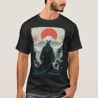 Samurai Wolf Warrior Fuji Mount Japans T-shirt