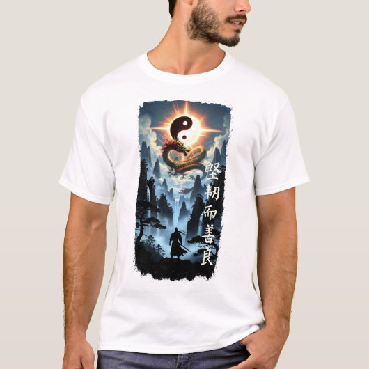 Samurai - Yin en Yang T-shirt (Voorkant)