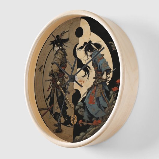Samurai Ying Yang klok (Hoek)