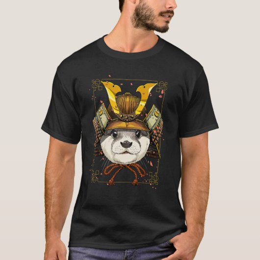 Samurai Zee Otter Japanse Warrior Bushido Japans T-shirt (Voorkant)