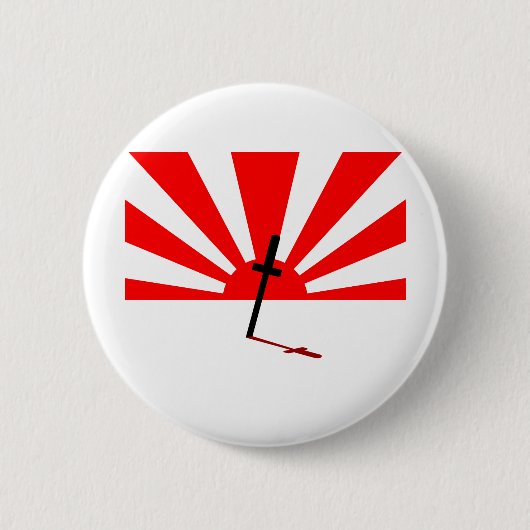 Samurai zonsondergang ronde button 5,7 cm (Voorkant)