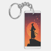 Samurai Zonsondergang Silhouet Sleutelhanger – Kra (Voorkant Links)