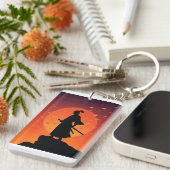 Samurai Zonsondergang Silhouet Sleutelhanger – Kra (Voorkant Rechts)