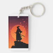 Samurai Zonsondergang Silhouet Sleutelhanger – Kra (achterkant)