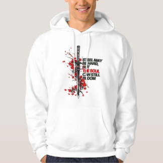 Samurai-zwaard met rode esdoornbladeren hoodie