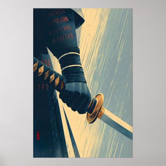 Samurai Zwaard Muur Kunst Gedecoreerde Poster Stij (Voorkant)