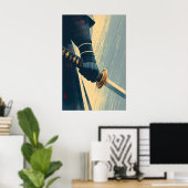 Samurai Zwaard Muur Kunst Gedecoreerde Poster Stij (Thuiskantoor)
