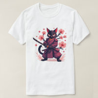 Samurai Zwarte Kat Japanse Esthetiek Kersenbloesem