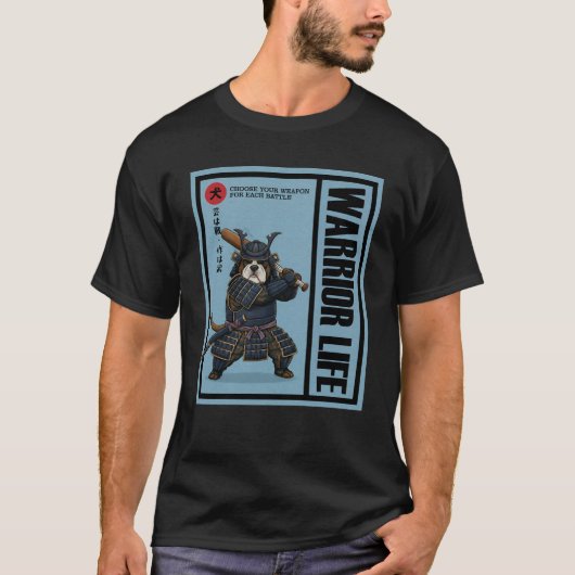 Samurainimals Bulldog Wapen T-shirt (Voorkant)