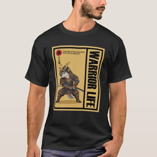 Samurainimals Wolf Wapen T-shirt (Voorkant)