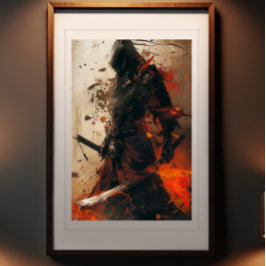 Samurai's Silent Fury - raadselachtig krijger Post Foto Afdruk