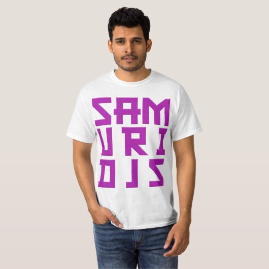 SAMURI DJs Paarse Square Design T-Shirt (Voorkant volledig)