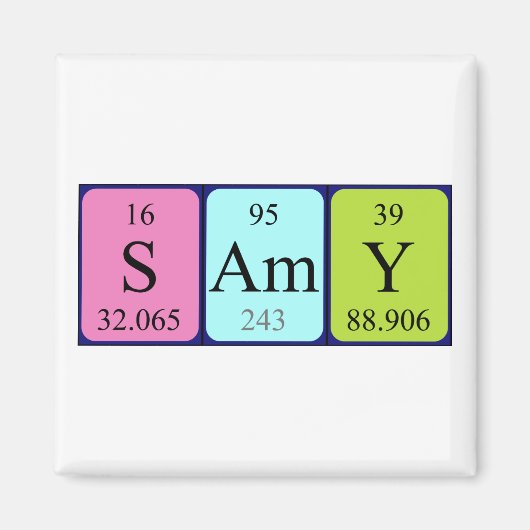 Samy periodieke tabelnaam magneet (Voorkant)