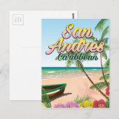 San Andrés eiland reisposter Briefkaart (Voorkant / Achterkant)