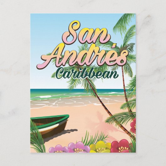 San Andrés eiland reisposter Briefkaart (Voorkant)