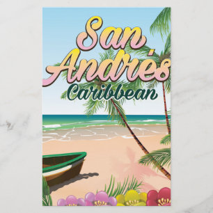 San Andrés eiland reisposter print Briefpapier