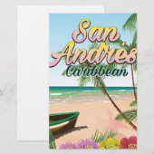 San Andrés eiland reisposter print Briefpapier (Voorkant / Achterkant)