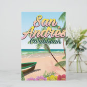 San Andrés eiland reisposter print Briefpapier (Staand voorkant)
