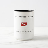 San Andres Island Colombia Scuba Dive Flag Tweekleurige Koffiemok (Center)