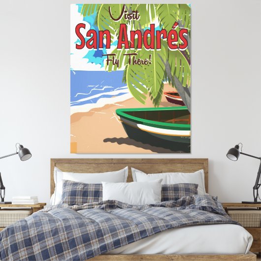 San Andrés vintage-poster Canvas Afdruk (Insitu (Slaapkamer))
