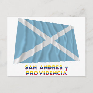 San Andrés y Providencia Waving Flag met naam Briefkaart