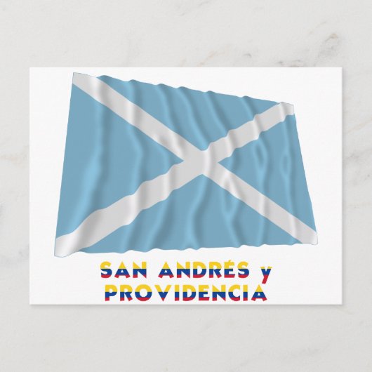 San Andrés y Providencia Waving Flag met naam Briefkaart (Voorkant)