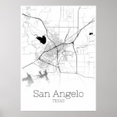 San Angelo Map - Texas - City Map Poster (Voorkant)