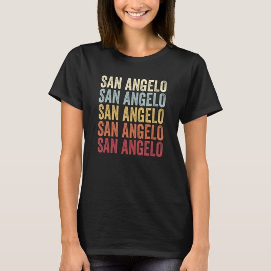 San Angelo Texas San Angelo TX Retro Tekst T-shirt (Voorkant)
