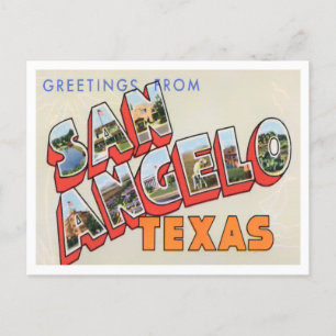San Angelo, Texas Vintage Big Letters Briefkaart