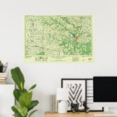  San Angelo TX Topo Poster (Thuiskantoor)