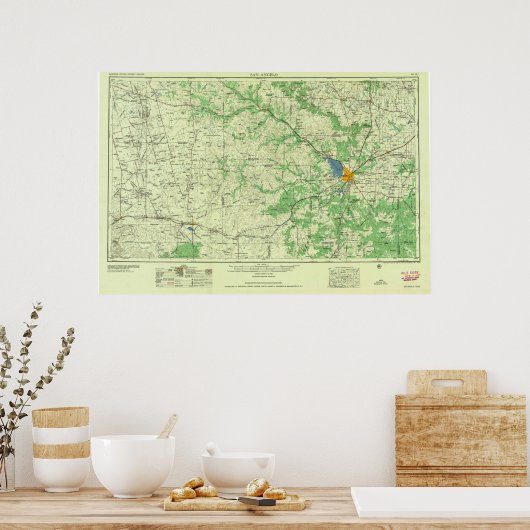  San Angelo TX Topo Poster (Keuken)