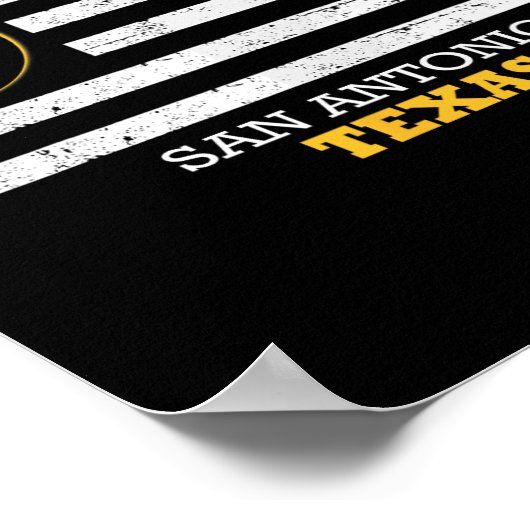 San Antonio 2024 Zonsverduistering 2024 040824 Ver Poster (Hoek)